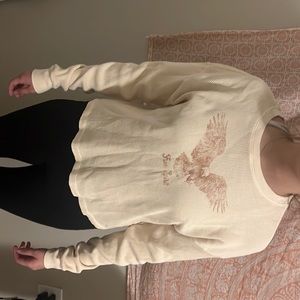 Forever 21 Cream Long sleeve Top